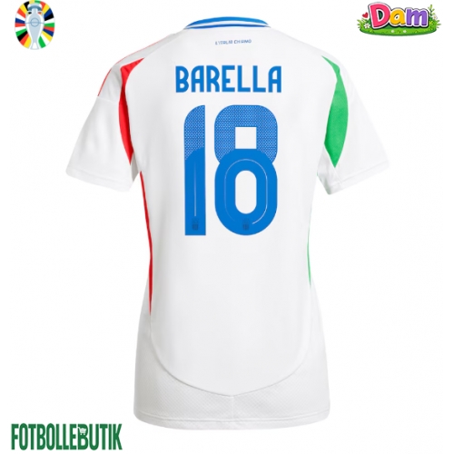 Italien Nicolo Barella #18 Bortatröja Kvinnor EM 2024 Kortärmad